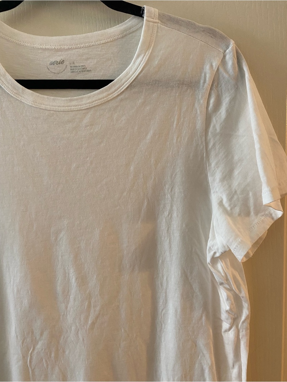AERIE 100% Cotton Crewneck Short Sleeve T-Shirt in White - L - Picture 6 of 10